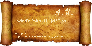 Andráska Uljána névjegykártya